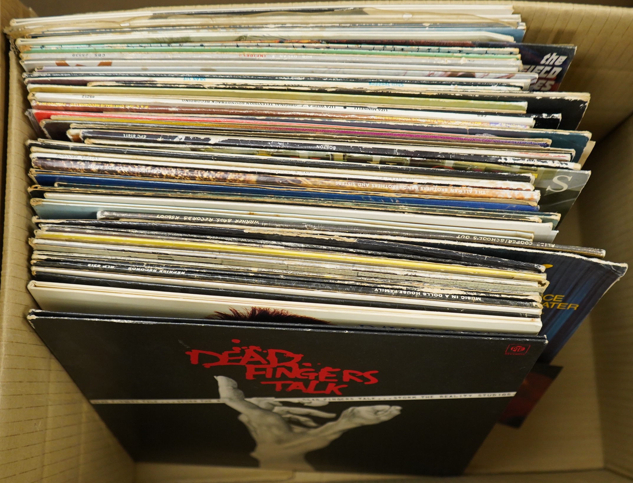 Fifty-three 1970s LP record albums, artists include; Family; Family Entertainment (complete with poster), It’s Only a Movie, Music in Doll’s House, together with Led Zeppelin; Physical Graffiti, plus; Deaf School, Creede